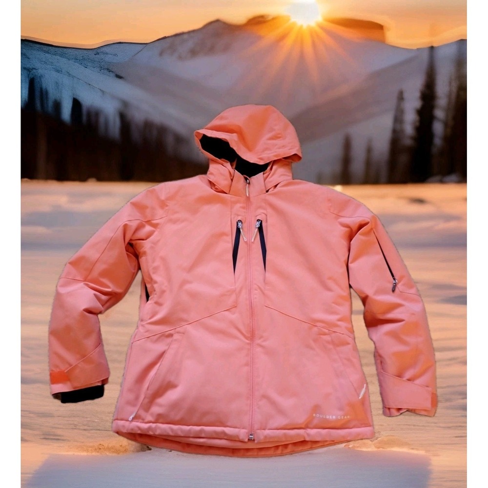 Boulder Gear Ski Jacket Girls XL Coral Pink Good Waterproof Hooded 9350R